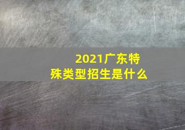 2021广东特殊类型招生是什么