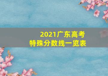 2021广东高考特殊分数线一览表