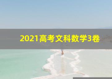 2021高考文科数学3卷