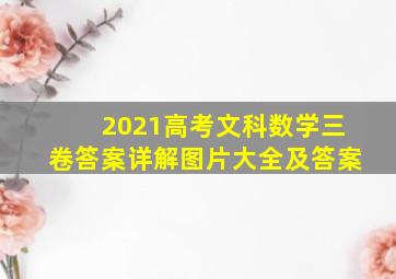 2021高考文科数学三卷答案详解图片大全及答案