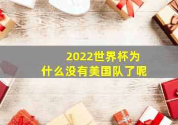 2022世界杯为什么没有美国队了呢