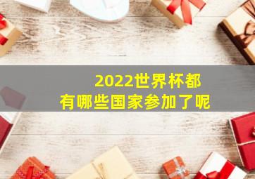 2022世界杯都有哪些国家参加了呢