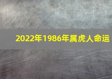 2022年1986年属虎人命运