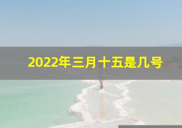 2022年三月十五是几号