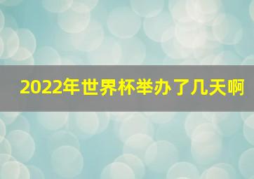 2022年世界杯举办了几天啊