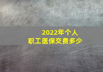 2022年个人职工医保交费多少