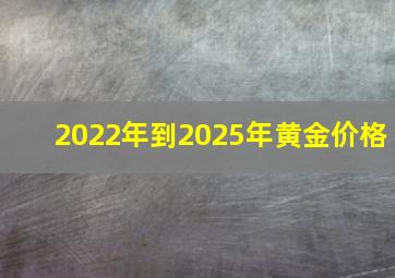 2022年到2025年黄金价格