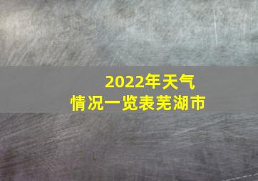 2022年天气情况一览表芜湖市