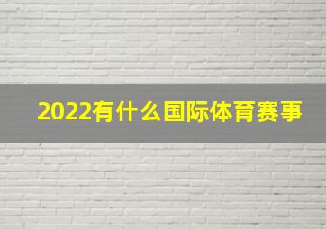 2022有什么国际体育赛事