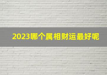 2023哪个属相财运最好呢