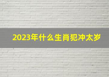 2023年什么生肖犯冲太岁