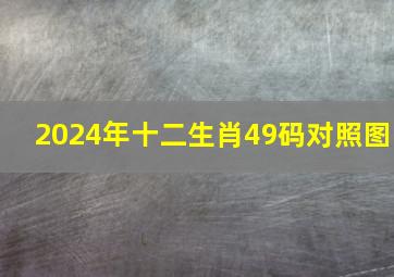 2024年十二生肖49码对照图