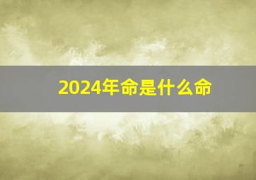 2024年命是什么命