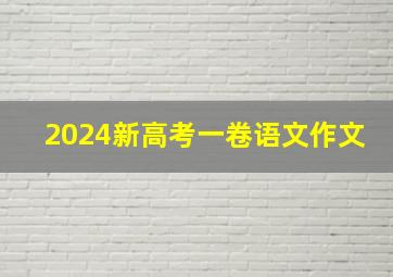 2024新高考一卷语文作文