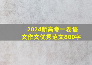 2024新高考一卷语文作文优秀范文800字