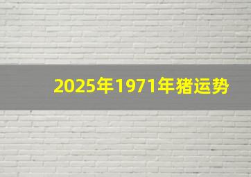 2025年1971年猪运势