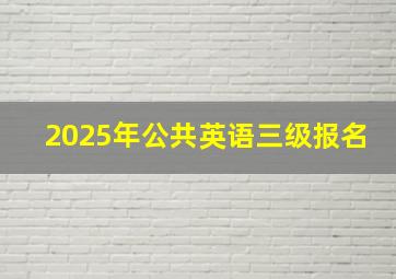 2025年公共英语三级报名