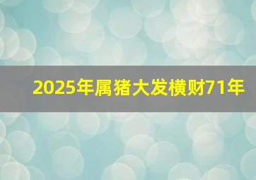 2025年属猪大发横财71年