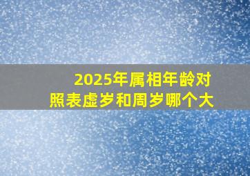 2025年属相年龄对照表虚岁和周岁哪个大