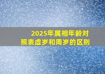 2025年属相年龄对照表虚岁和周岁的区别