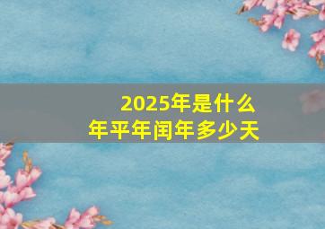 2025年是什么年平年闰年多少天