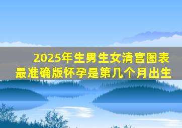 2025年生男生女清宫图表最准确版怀孕是第几个月出生