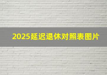 2025延迟退休对照表图片