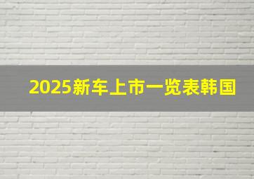 2025新车上市一览表韩国