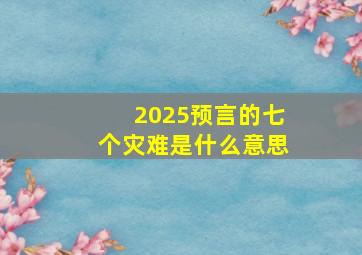 2025预言的七个灾难是什么意思