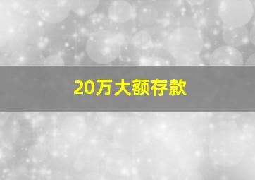 20万大额存款