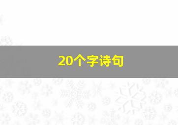 20个字诗句