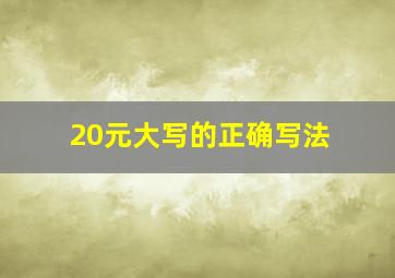 20元大写的正确写法