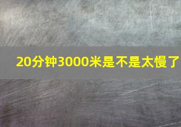 20分钟3000米是不是太慢了