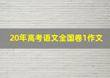 20年高考语文全国卷1作文