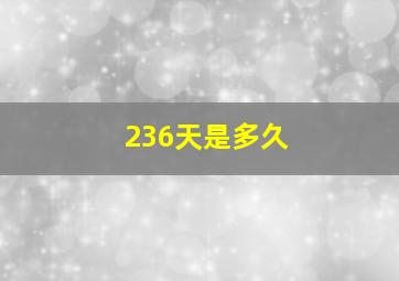 236天是多久