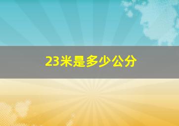 23米是多少公分