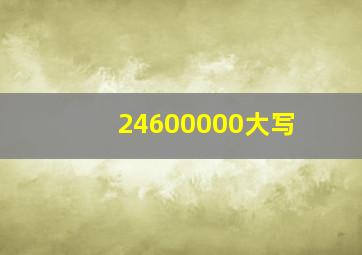 24600000大写