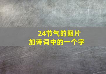 24节气的图片加诗词中的一个字