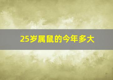 25岁属鼠的今年多大