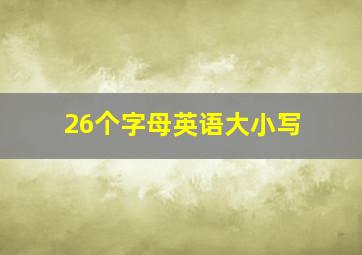 26个字母英语大小写