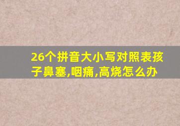 26个拼音大小写对照表孩子鼻塞,咽痛,高烧怎么办