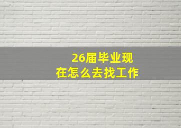 26届毕业现在怎么去找工作