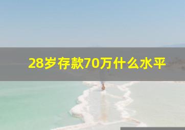 28岁存款70万什么水平