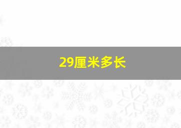 29厘米多长