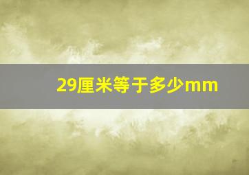 29厘米等于多少mm