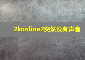 2konline2突然没有声音