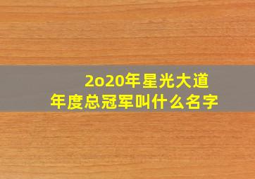 2o20年星光大道年度总冠军叫什么名字