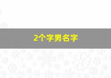 2个字男名字