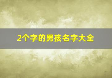 2个字的男孩名字大全