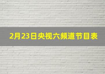 2月23日央视六频道节目表